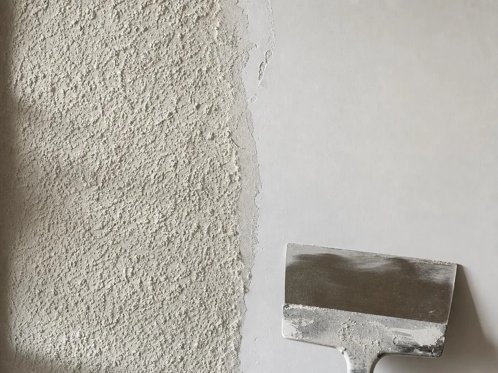 Pared a medio alisar: gotelé a un lado, superficie lisa al otro